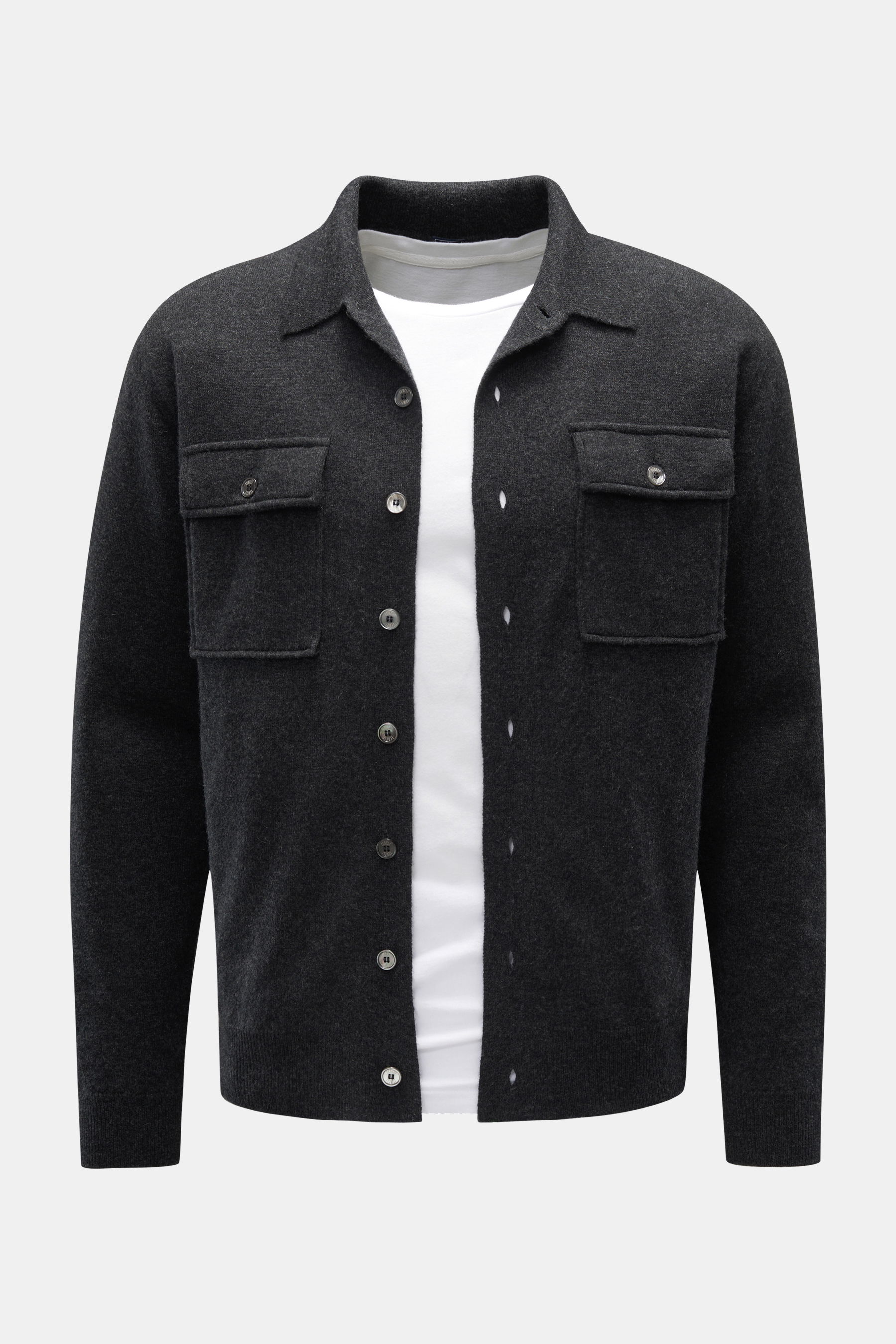 Fedeli - Herren - Cashmere Overshirt %27Logan%27 anthrazit