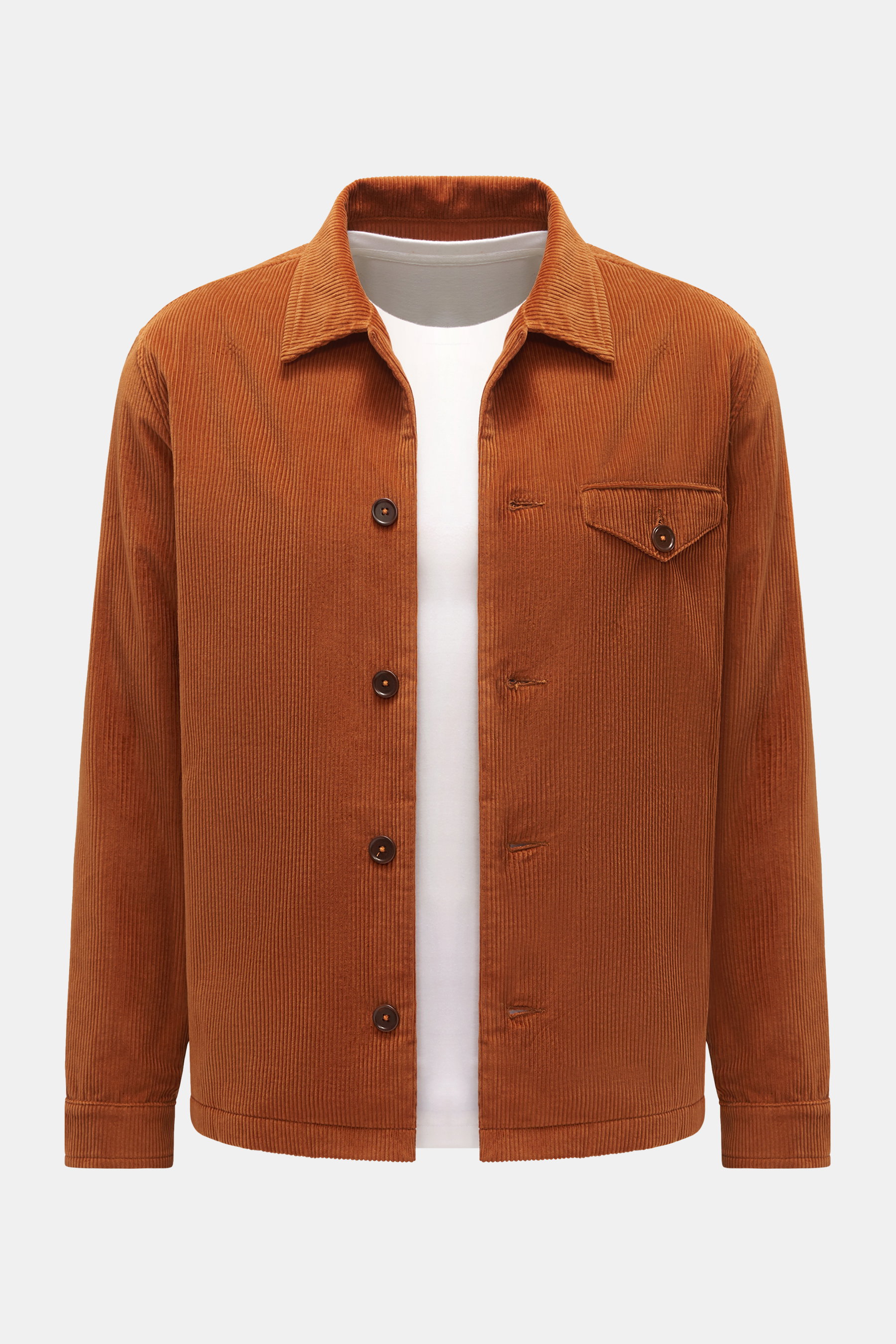 Hindustrie Cord-Overshirt rostbraun