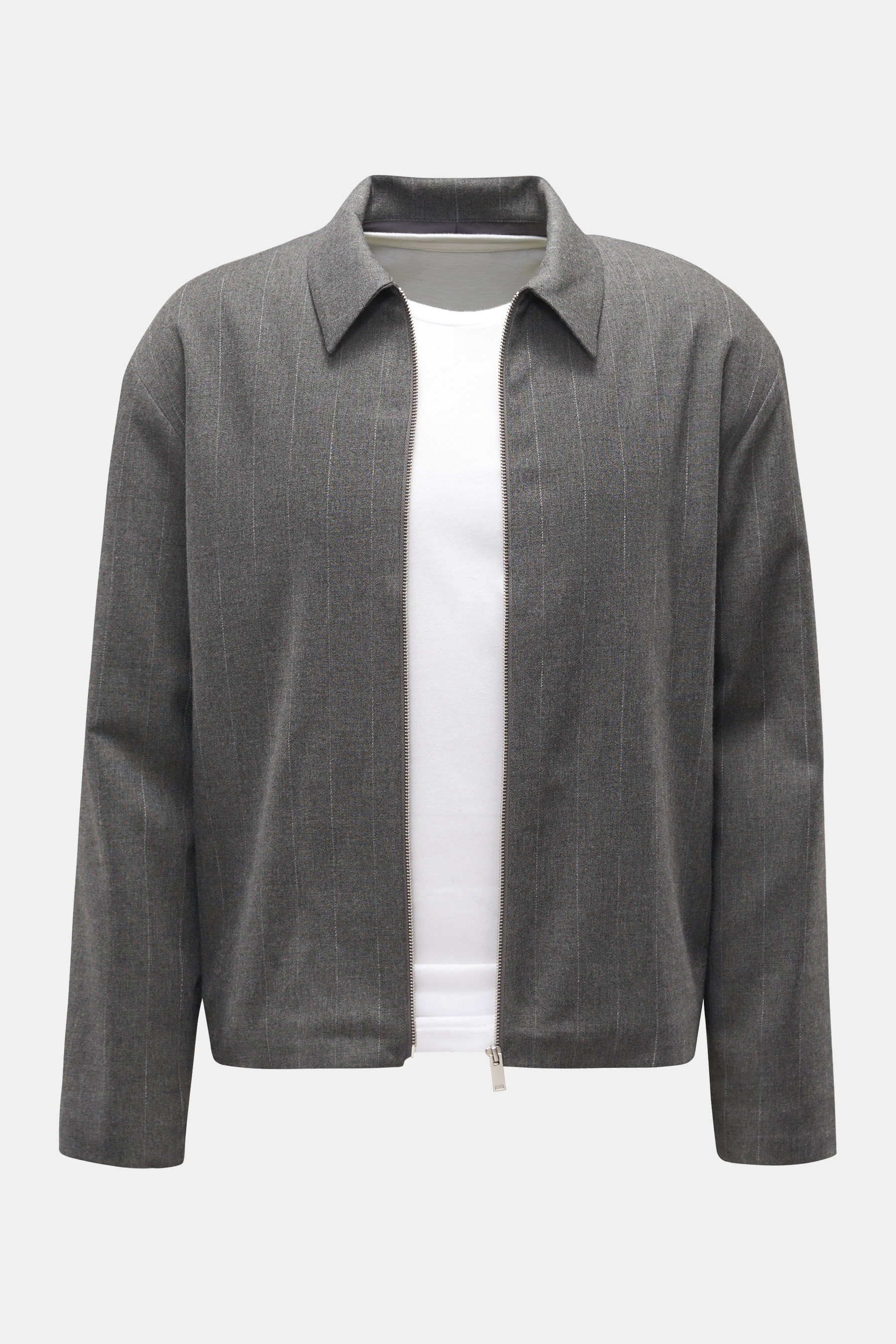 Kiefermann Overshirt 'Cosmoso' grau gestreift