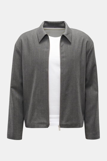 Kiefermann Overshirt 'Cosmoso' grau gestreift