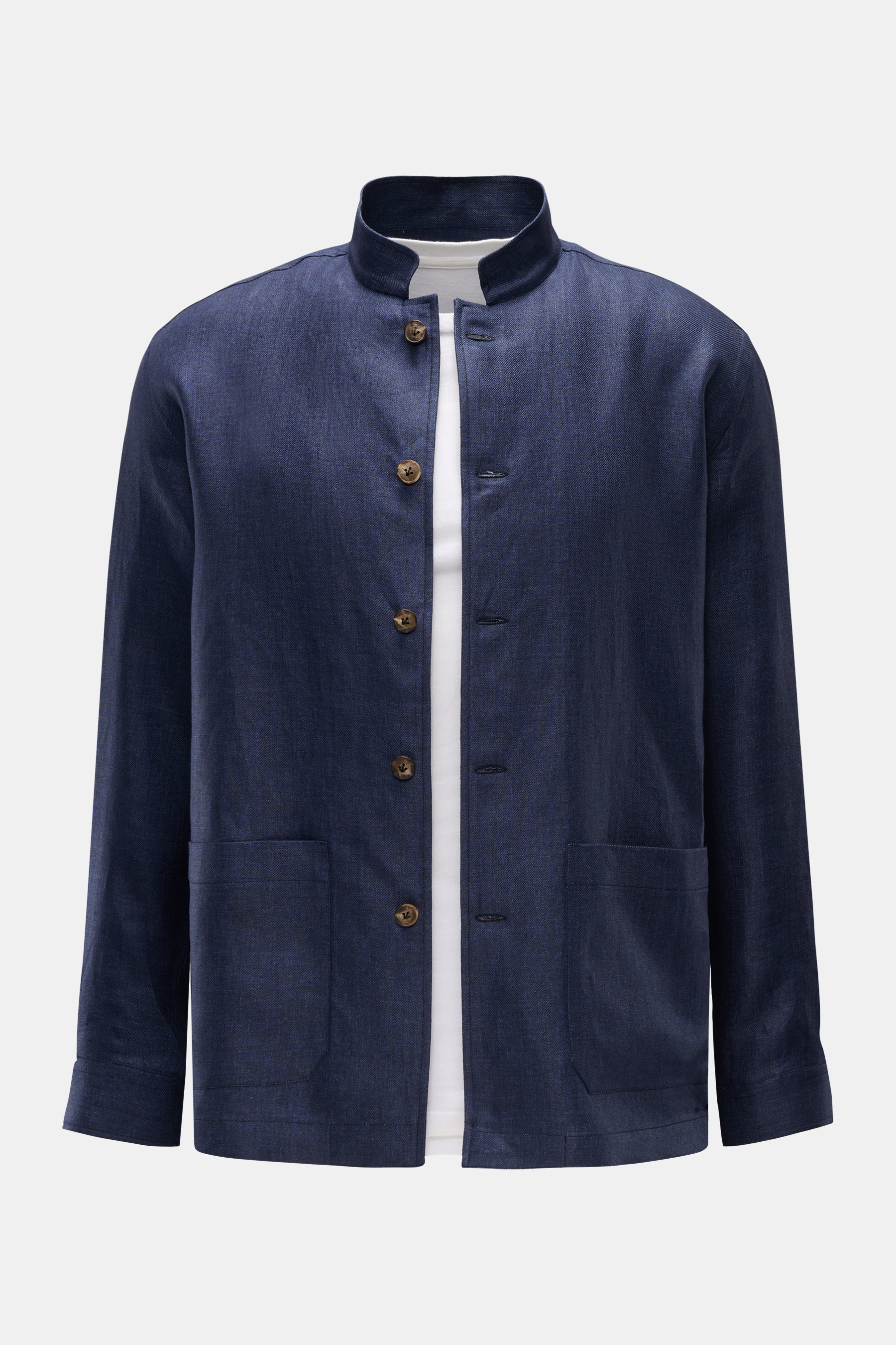 Giampaolo Leinen-Overshirt graublau