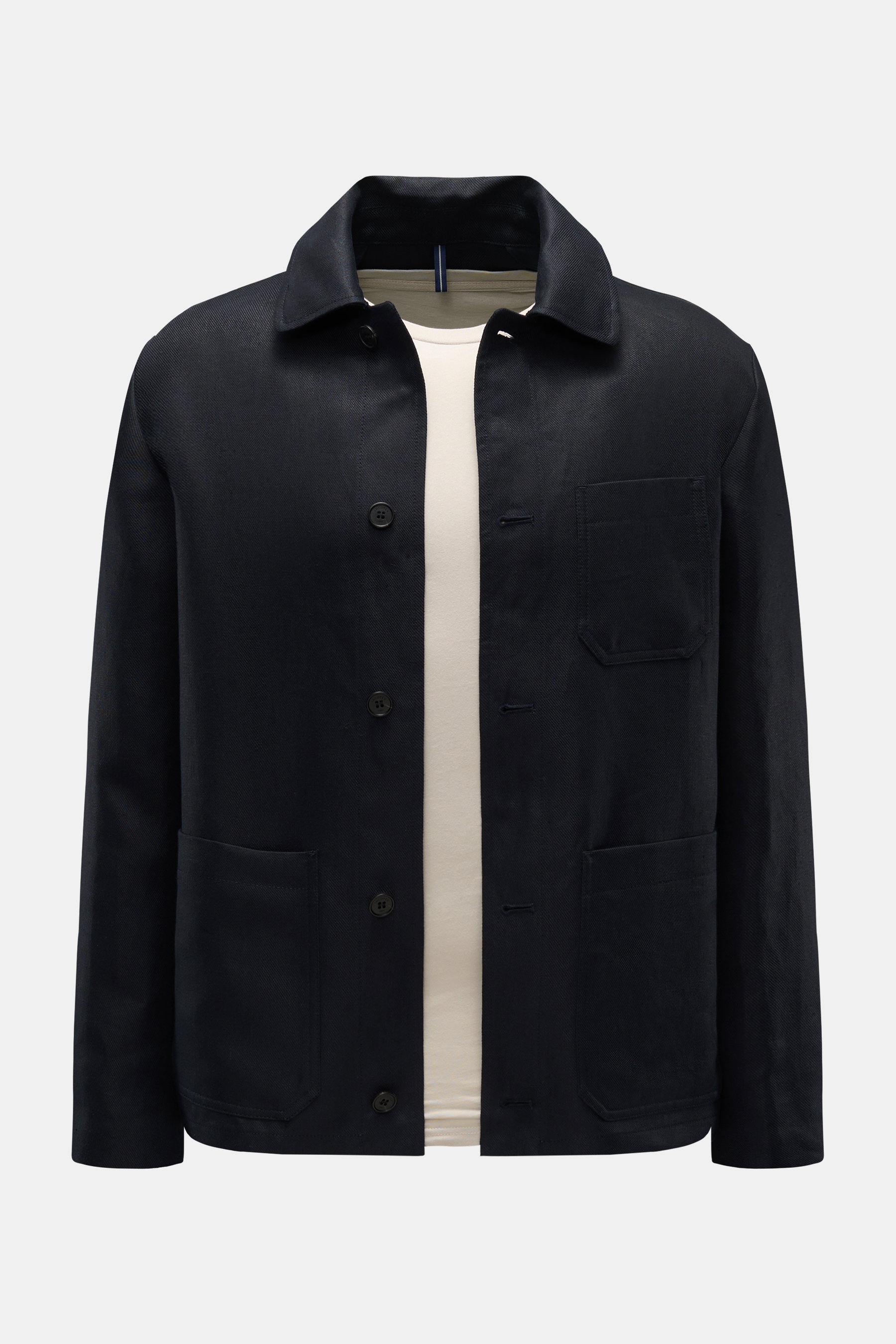 Incotex Leinen-Overshirt schwarz