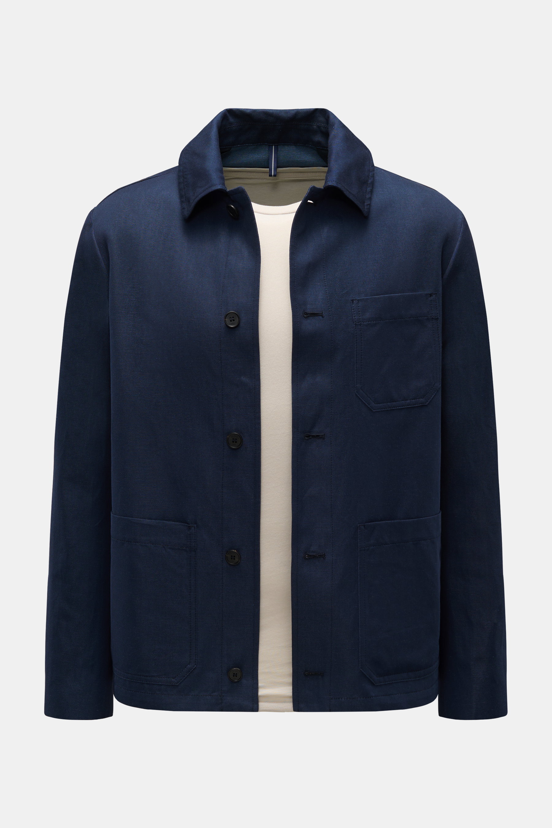 Incotex Leinen-Overshirt navy
