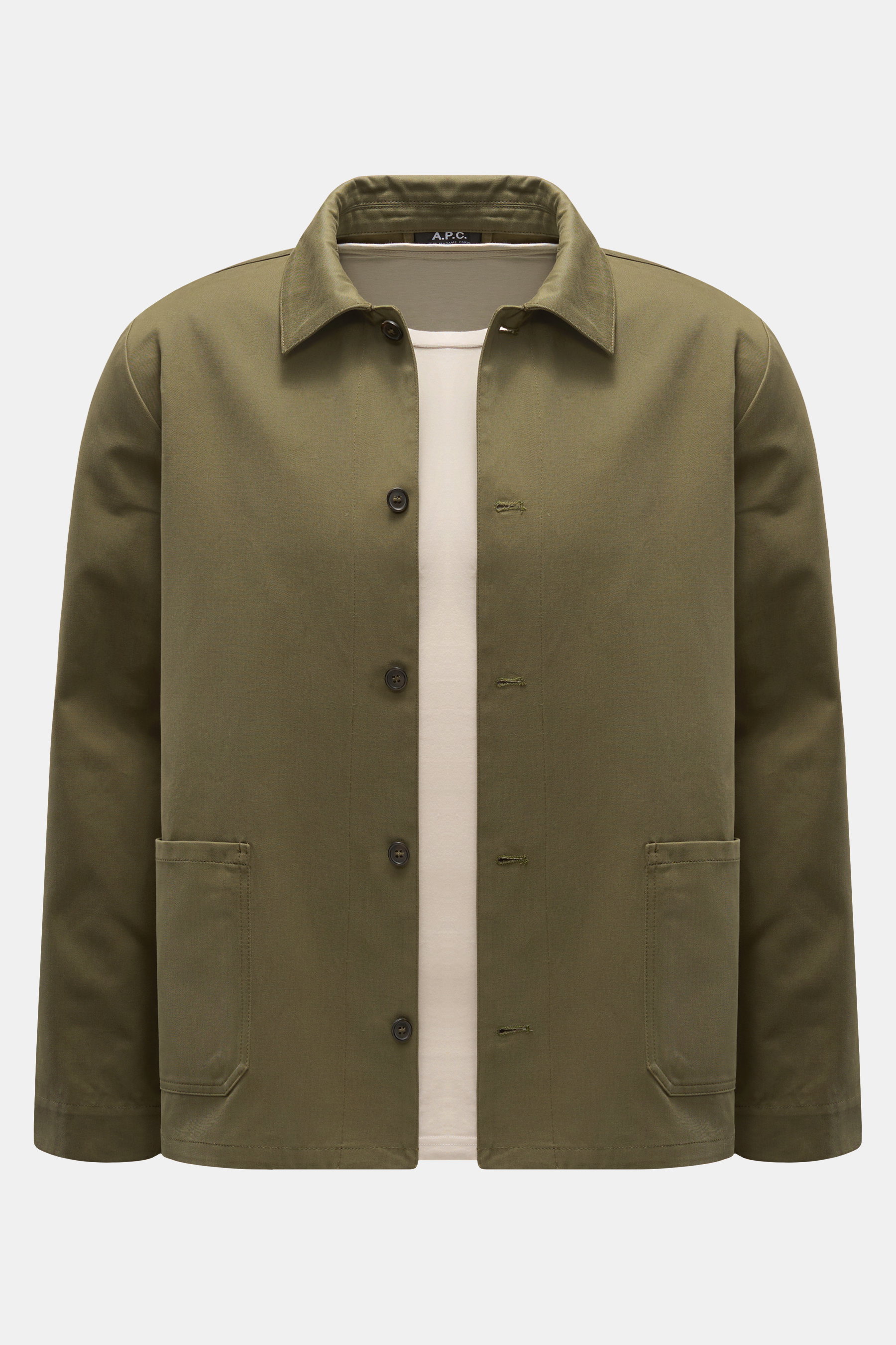 A.P.C. Overshirt 'Kerlouan Logo' oliv
