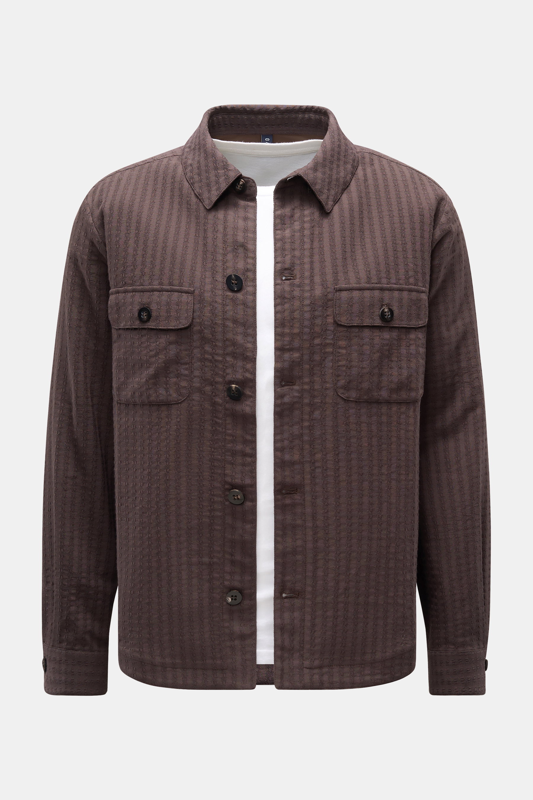 04651/ A trip in a bag Overshirt 'Waffle Jacket' dunkelbraun