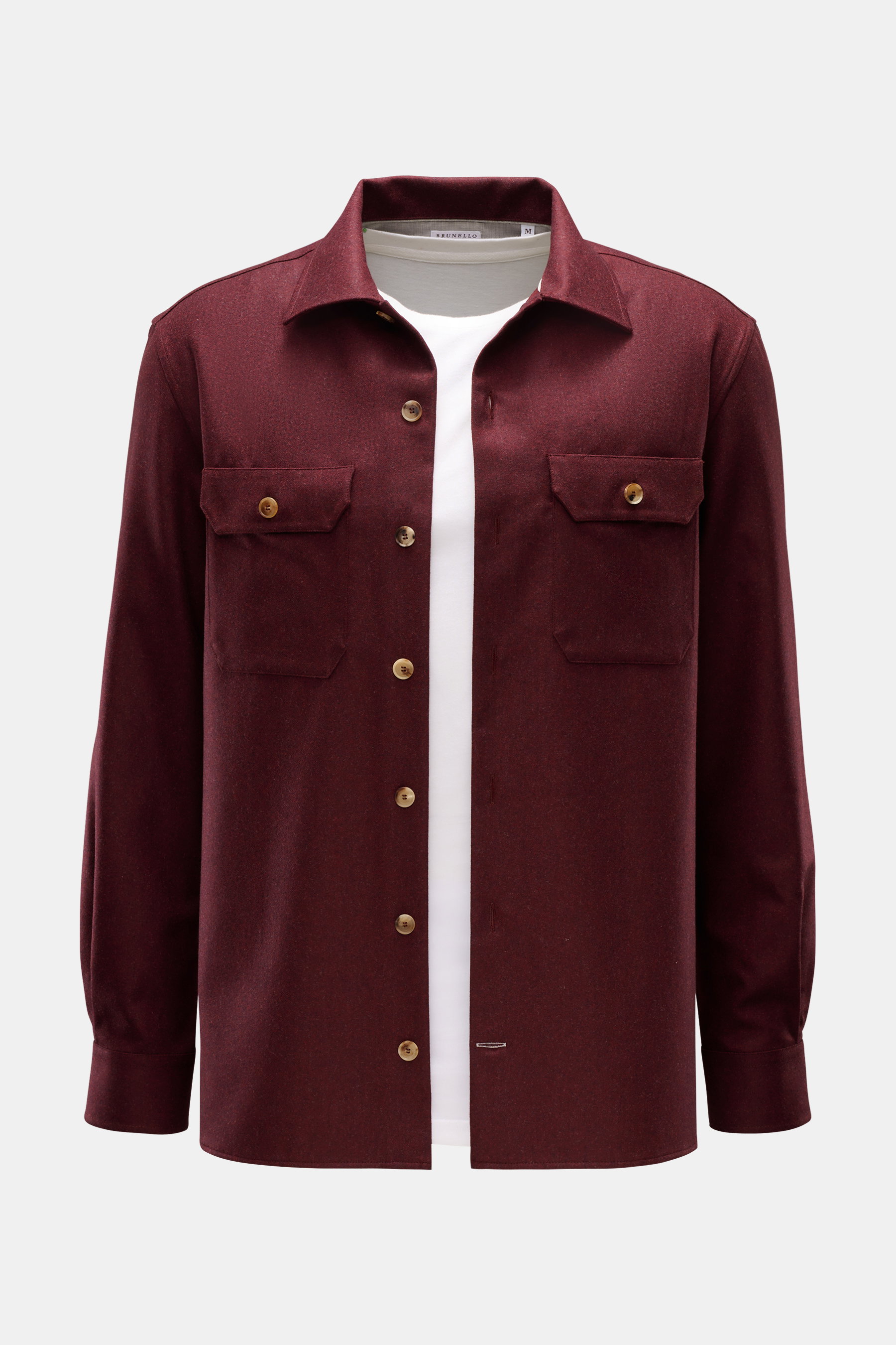 Brunello Cucinelli Overshirt bordeaux meliert