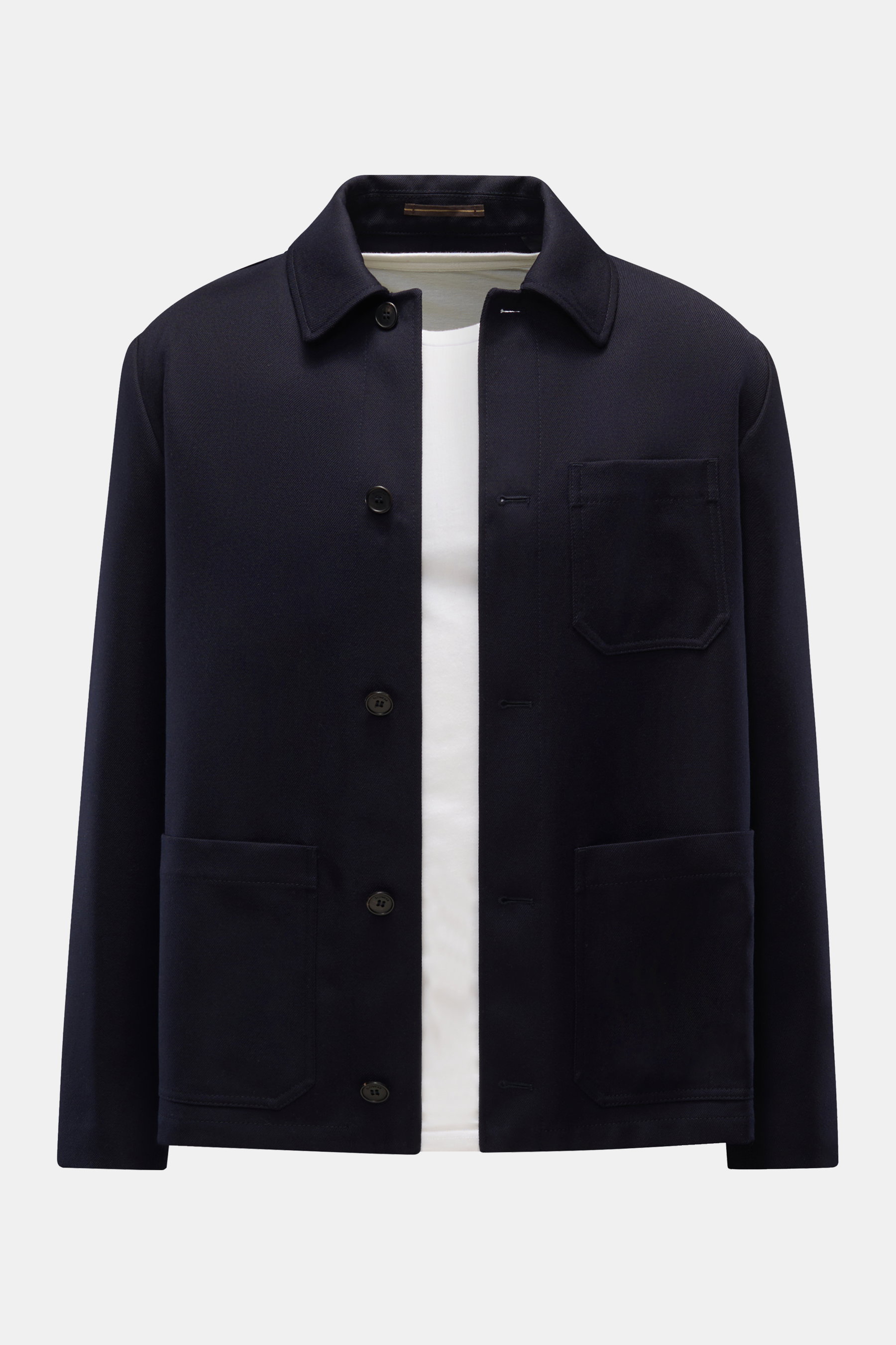 Incotex Woll-Overshirt navy
