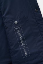 Innenansicht des navy 04651/ A trip in a bag Overshirt 'Wool Overshirt' mit Innentasche und wasserabweisender, leicht wattierter Bouclé-Qualität.