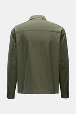 Rückansicht des olivfarbenen 04651/ A trip in a bag Overshirt 'Travel Jacket' aus leichter, schnell trocknender Microfaser mit Regular Fit.