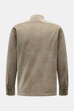 Rückansicht des 04651/ A trip in a bag Popover-Cordhemd Grandad-Kragen taupe aus weichem Baumwolle-Modal-Mix, Regular Fit, gerader Saum.