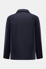 Rückansicht des navy Overshirts 04651/ A trip in a bag Overshirt 'Linen Jacket' aus reinem Leinen mit Umlegekragen, Slim Fit.