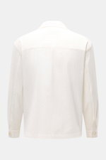 Rückansicht des 04651/ A trip in a bag Overshirt 'Technical Seersucker' offwhite aus hochwertiger Microfaser mit Struktur, Slim Fit, Umlegekragen.