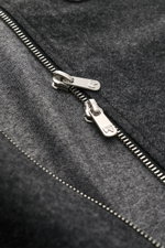 Close-up front view of the Marco Pescarolo Overshirt 'Urus' dark grey melange showing the silver two-way zipper on soft, finely woven cashmere-cotton fabric. 

MARCO PESCAROLO impresses with the traditionally Italian-made overshirt 'Urus', naturally combi
