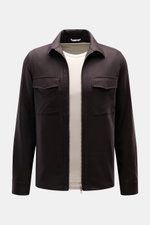 Marco Pescarolo Overshirt 'Urus' dark navy, Frontansicht, Regular Fit, Schurwolle-Cashmere, zwei Brusttaschen, Umlegekragen, Zwei-Wege-Reißverschluss, Manschetten.