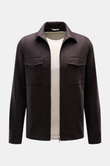Marco Pescarolo Overshirt 'Urus' dark navy, Frontansicht, Regular Fit, Schurwolle-Cashmere, zwei Brusttaschen, Umlegekragen, Zwei-Wege-Reißverschluss, Manschetten.