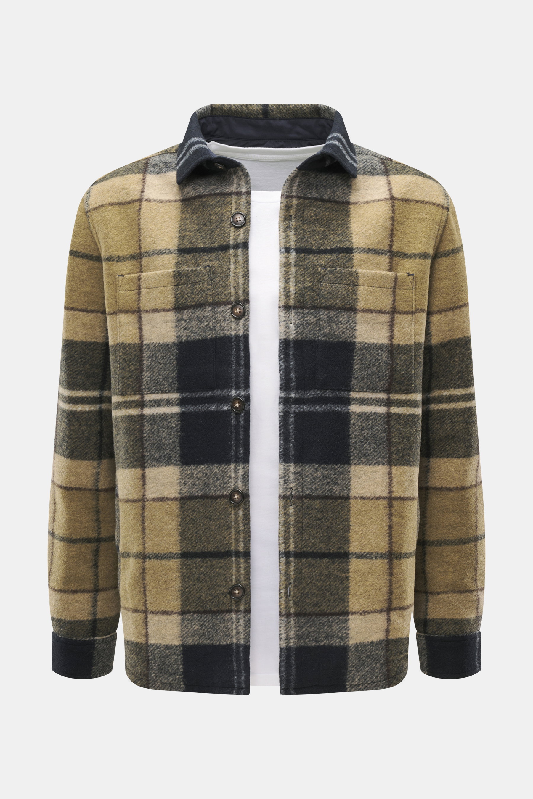 Barbour Overshirt 'Woodlane' khaki/dark navy kariert