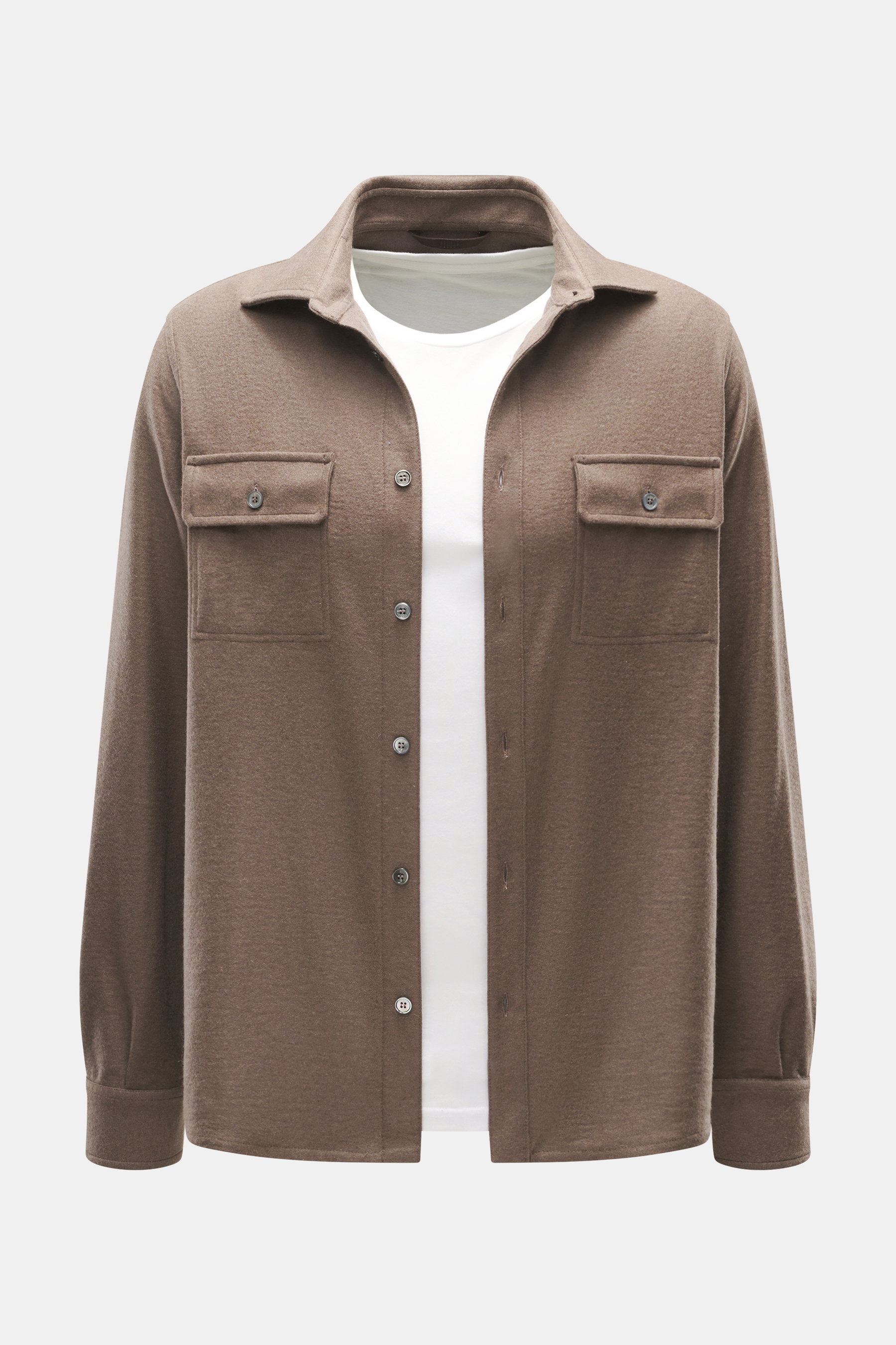 Fedeli Cashmere Overshirt 'Niky' graubraun meliert