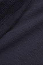 Close-up fabric detail of Closed Cord Overshirt 'Atelier' navy, showing cotton corduroy texture with soft touch, photographed from above.