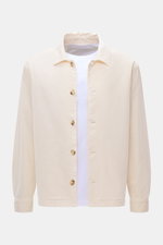 Beige Cord-Overshirt mit Umlegekragen, Fünf-Knopf-Leiste, Taschen in Seitennaht, klassischer Sportmanschette, Slim Fit, leichter Stretch, softer Griff, Frontansicht, 04651/ A trip in a bag Cord-Overshirt navy.
