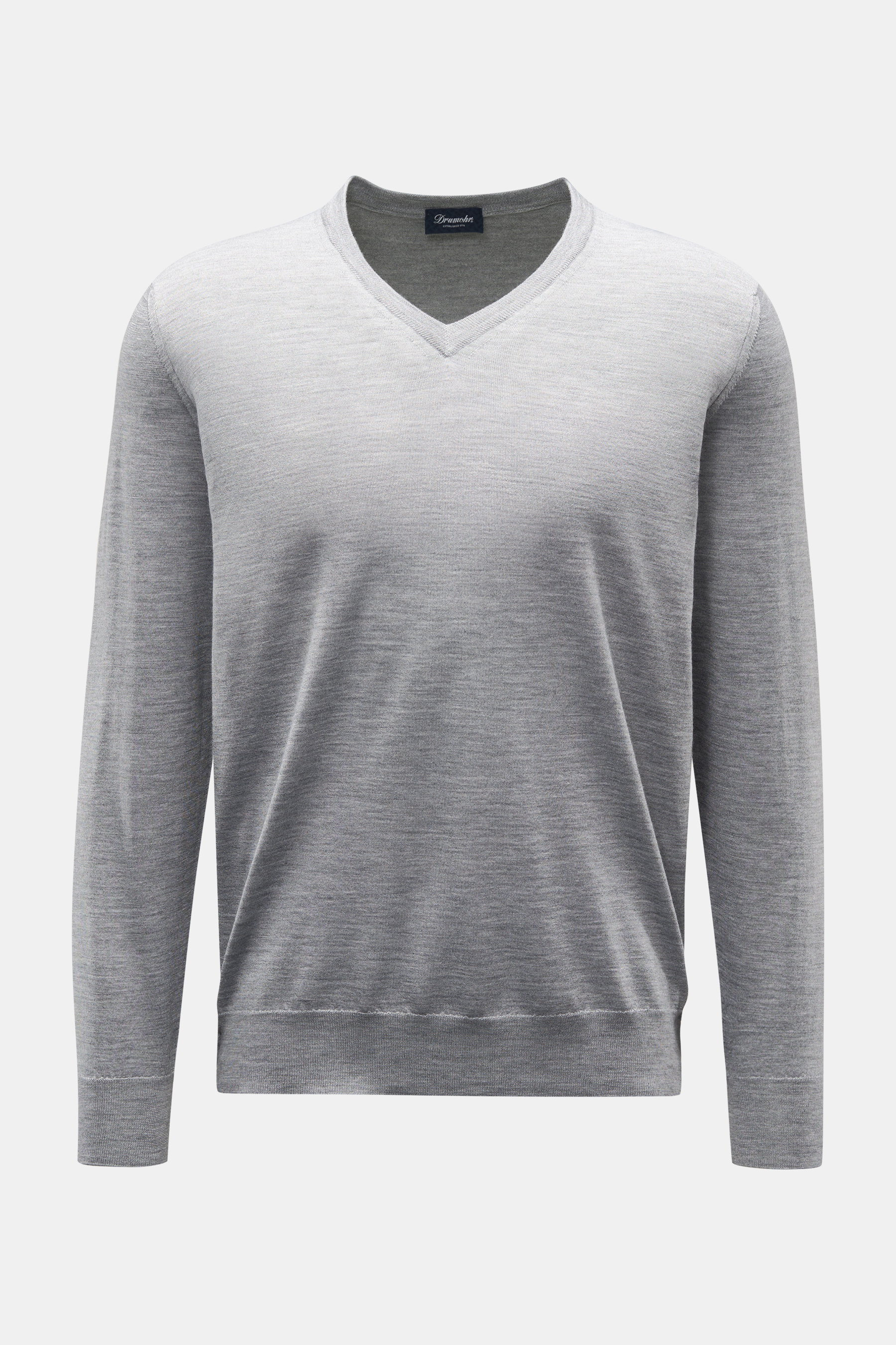 Drumohr V-Neck Pullover grau