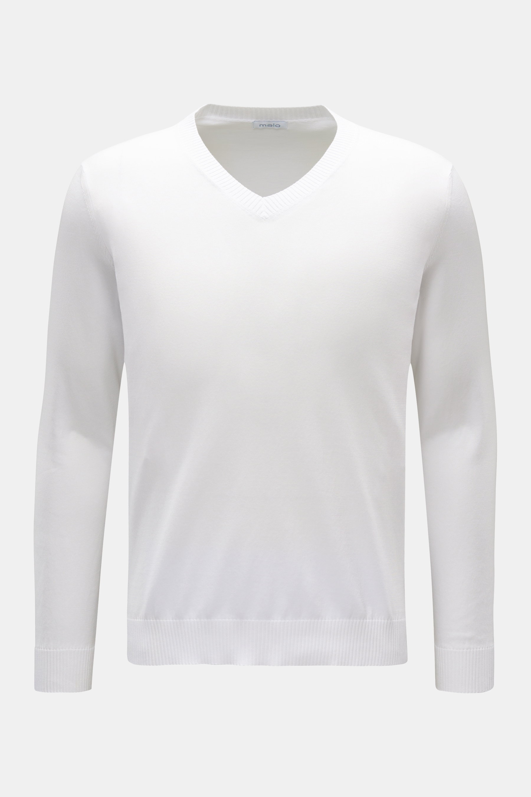 Malo Feinstrick V-Neck Pullover weiß