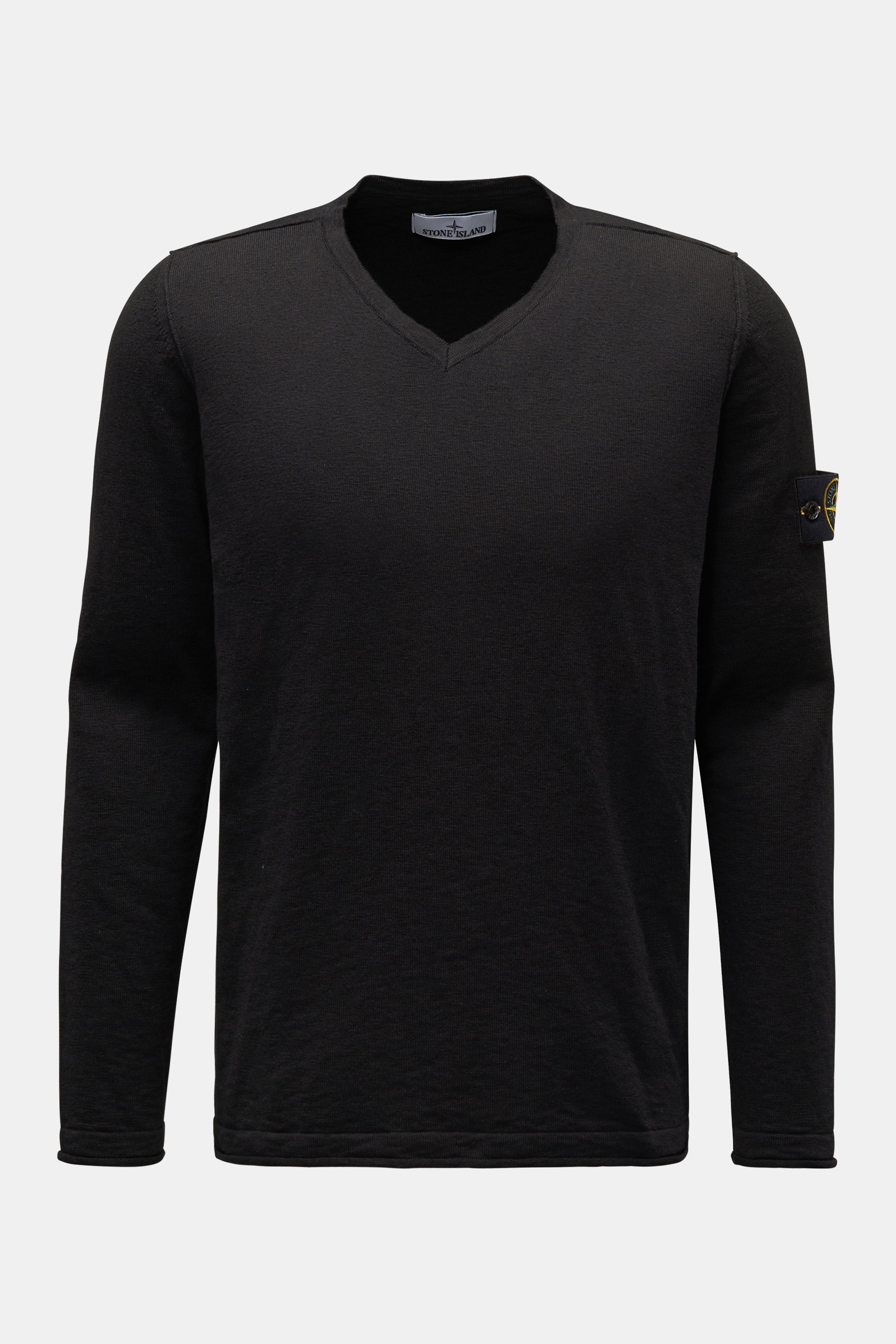 Stone Island V-Neck Pullover schwarz