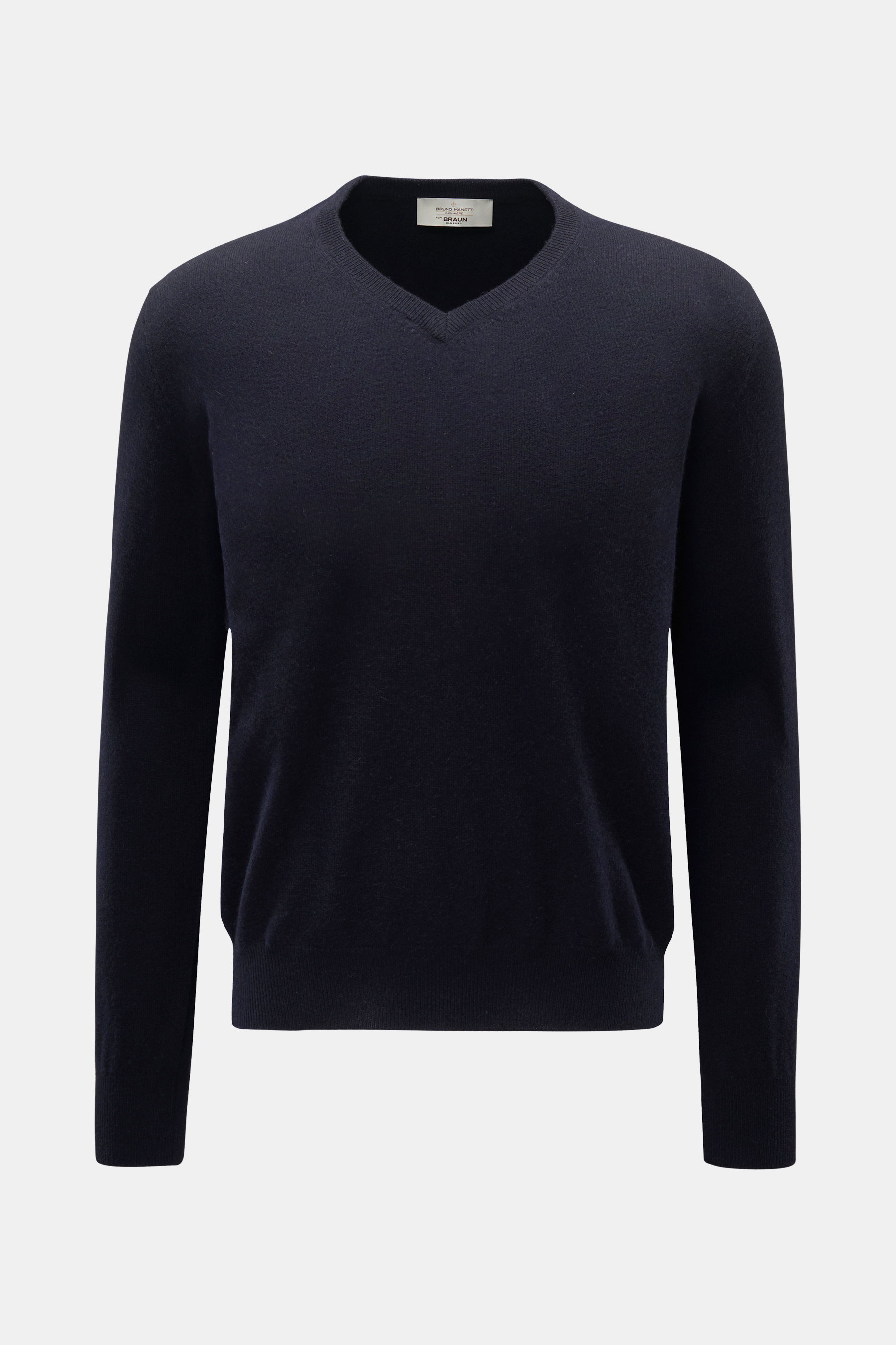 Bruno Manetti Cashmere V-Neck Pullover dark navy