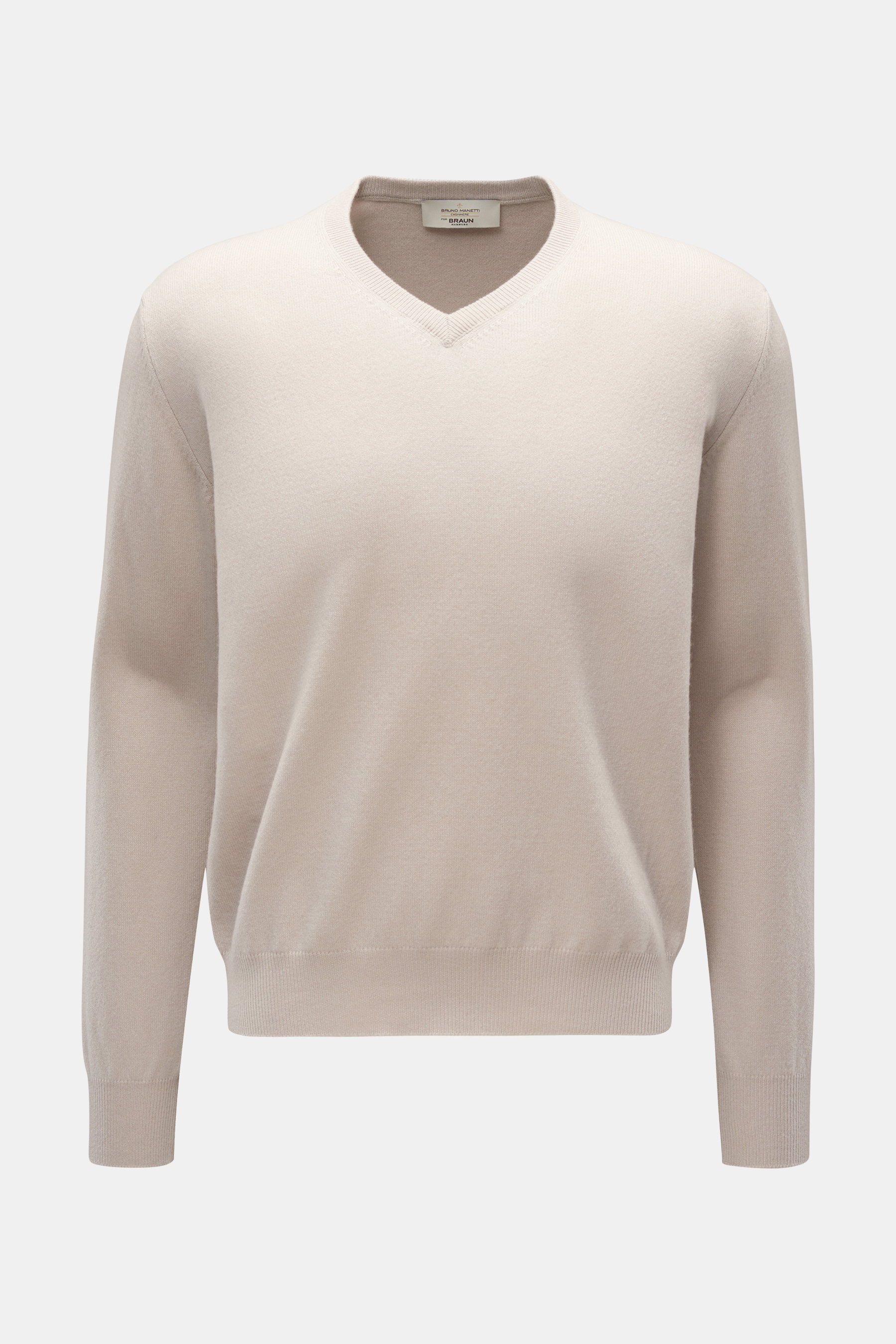 Bruno Manetti Cashmere V-Neck Pullover beige