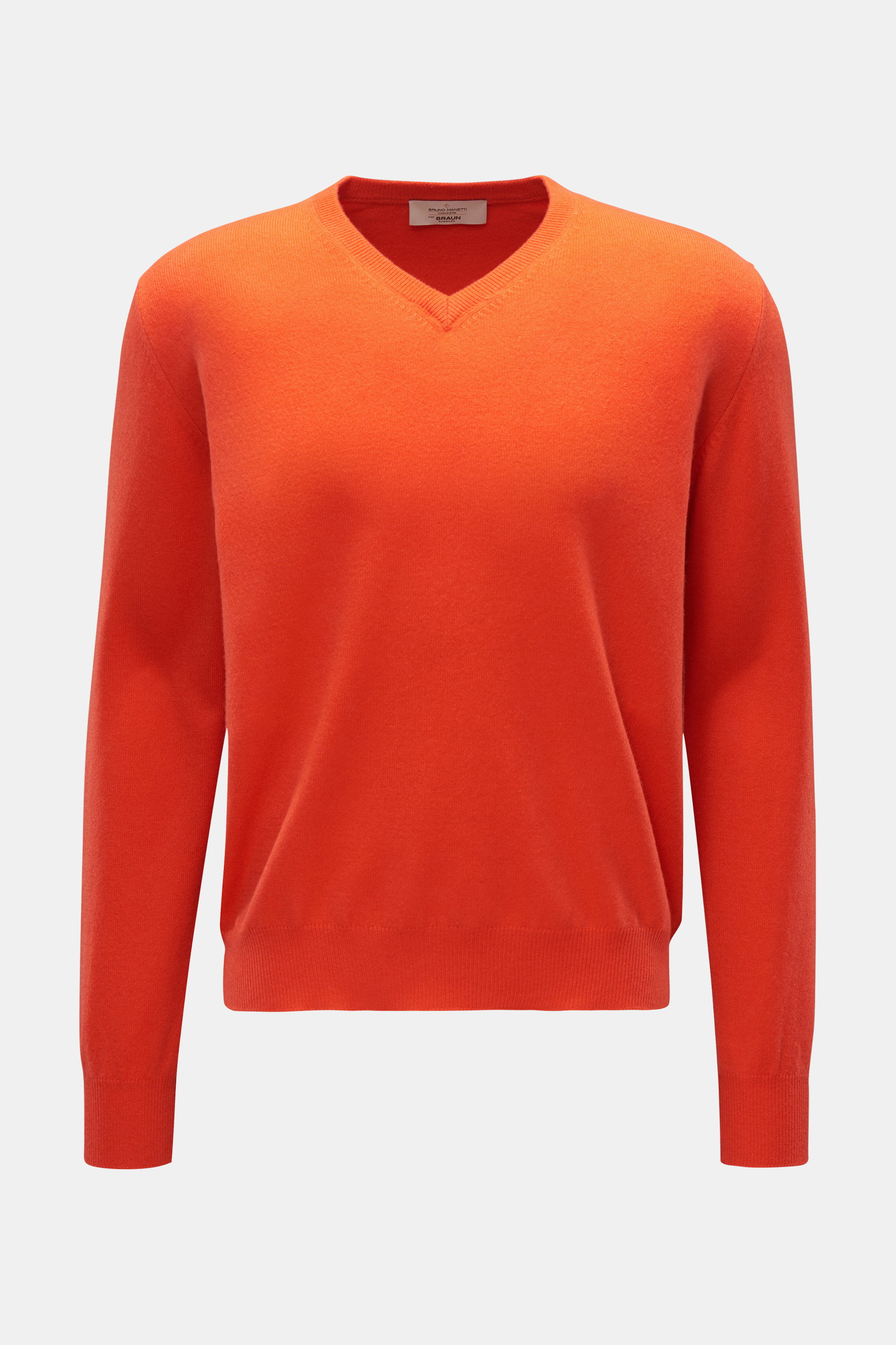 Bruno Manetti Cashmere V-Neck Pullover orange