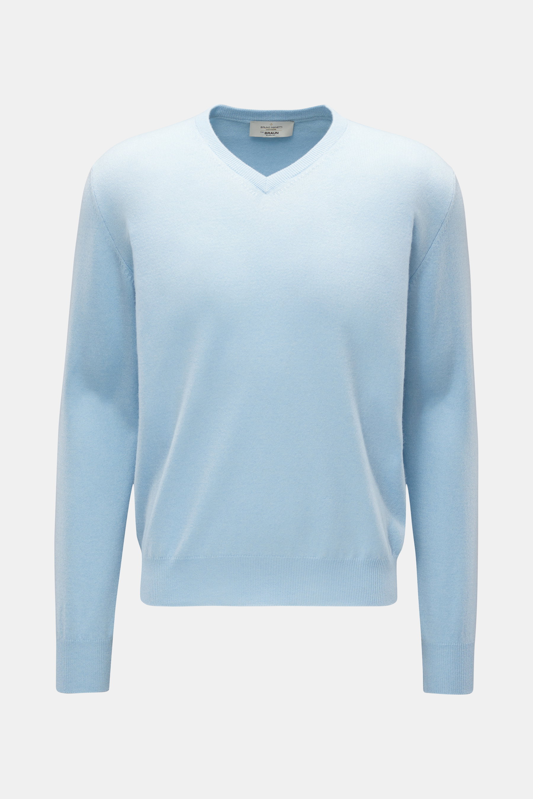 Bruno Manetti Cashmere V-Neck Pullover hellblau