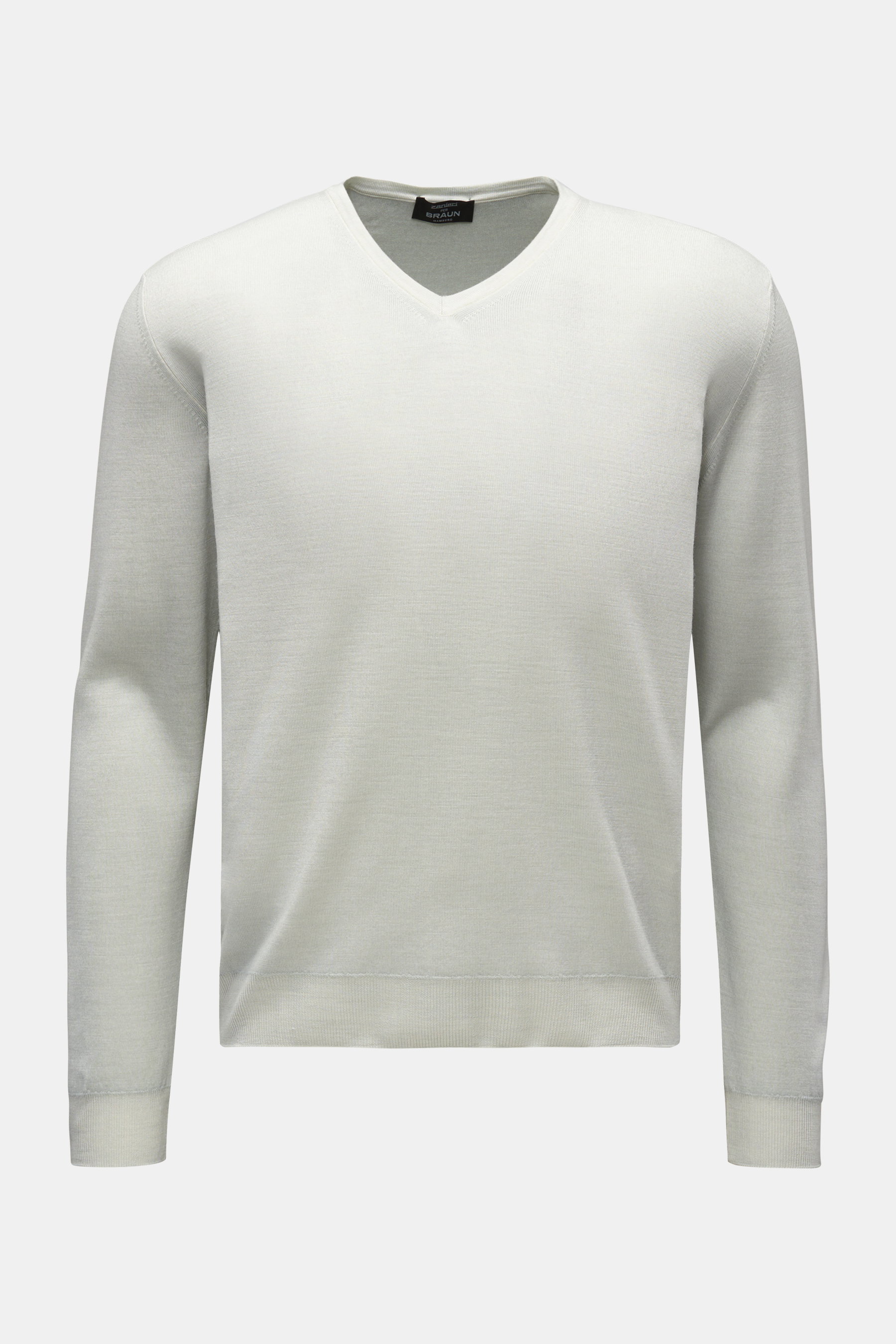 Zanieri Feinstrick V-Neck Pullover pastellgrün