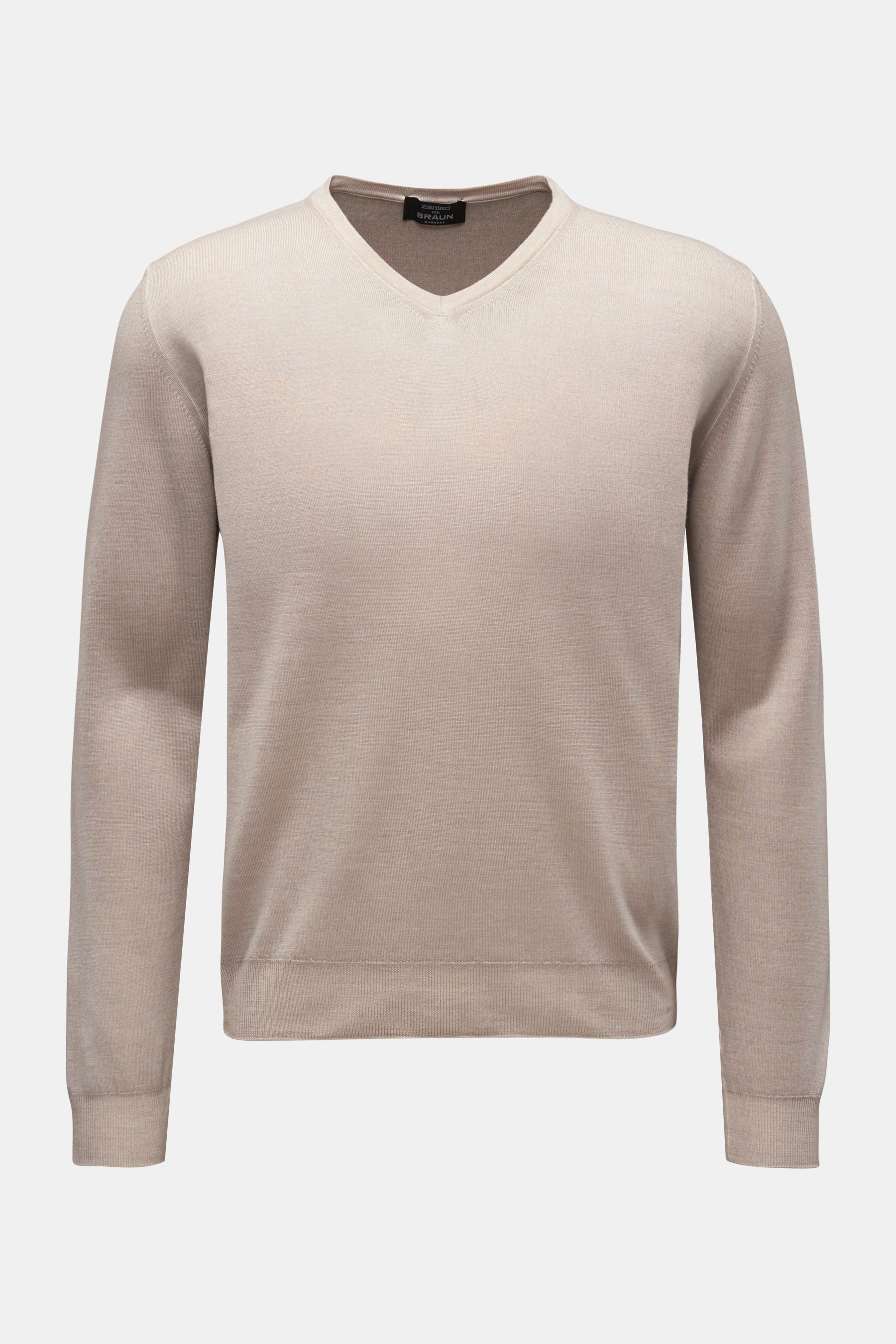 Zanieri Feinstrick V-Neck Pullover beige