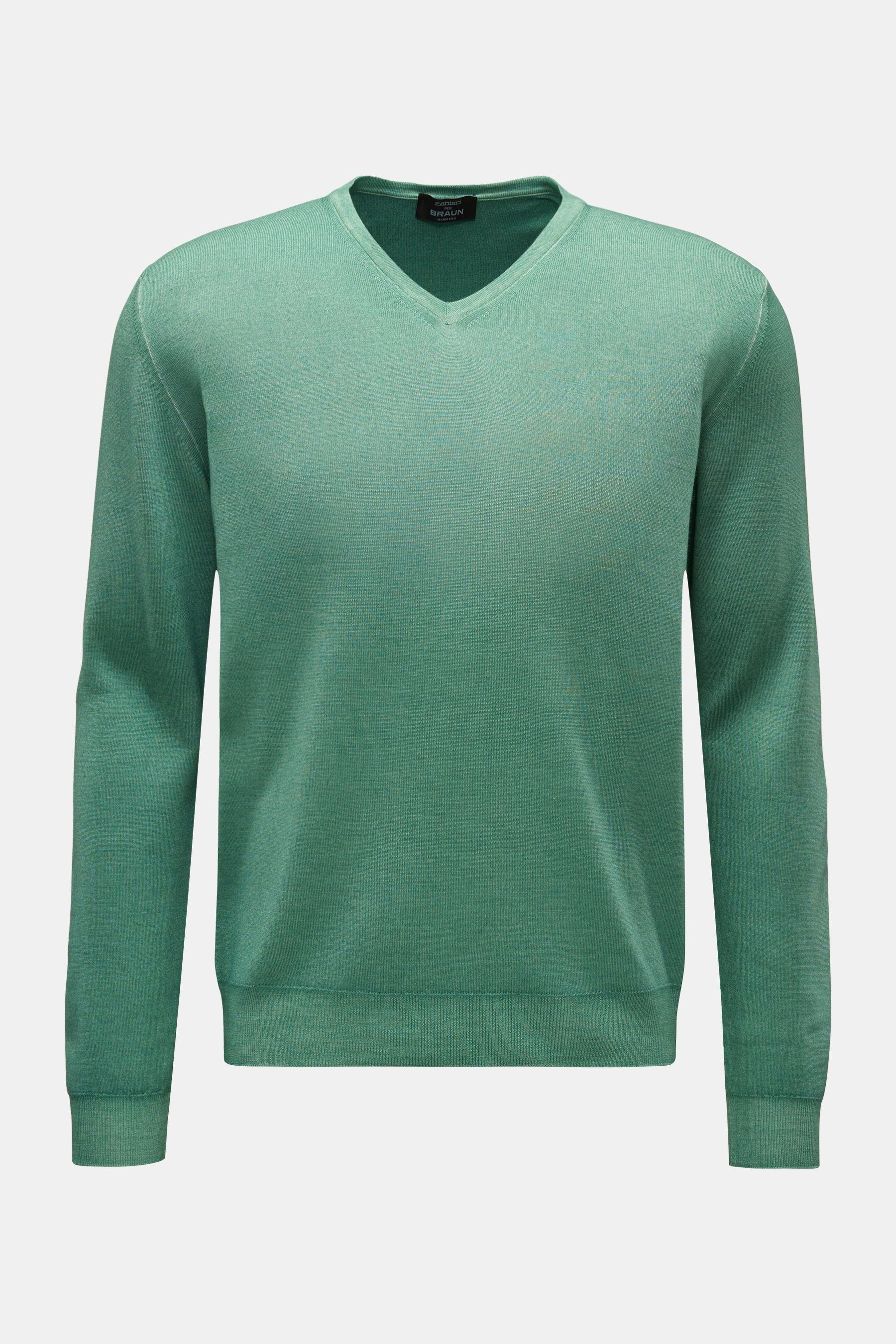 Zanieri Feinstrick V-Neck Pullover hellgrün