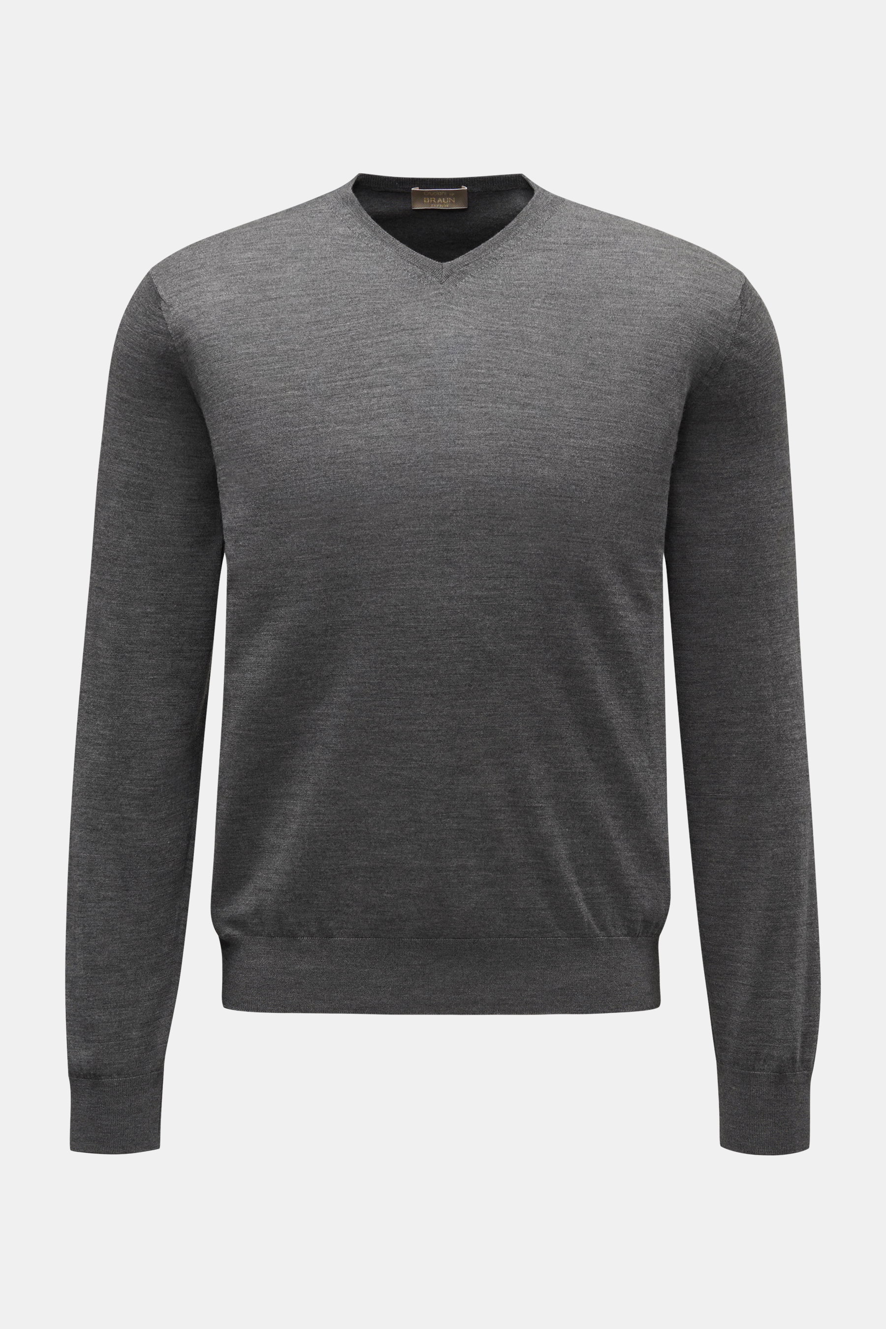 Cruciani Feinstrick V-Neck Pullover 'Scollo' grau