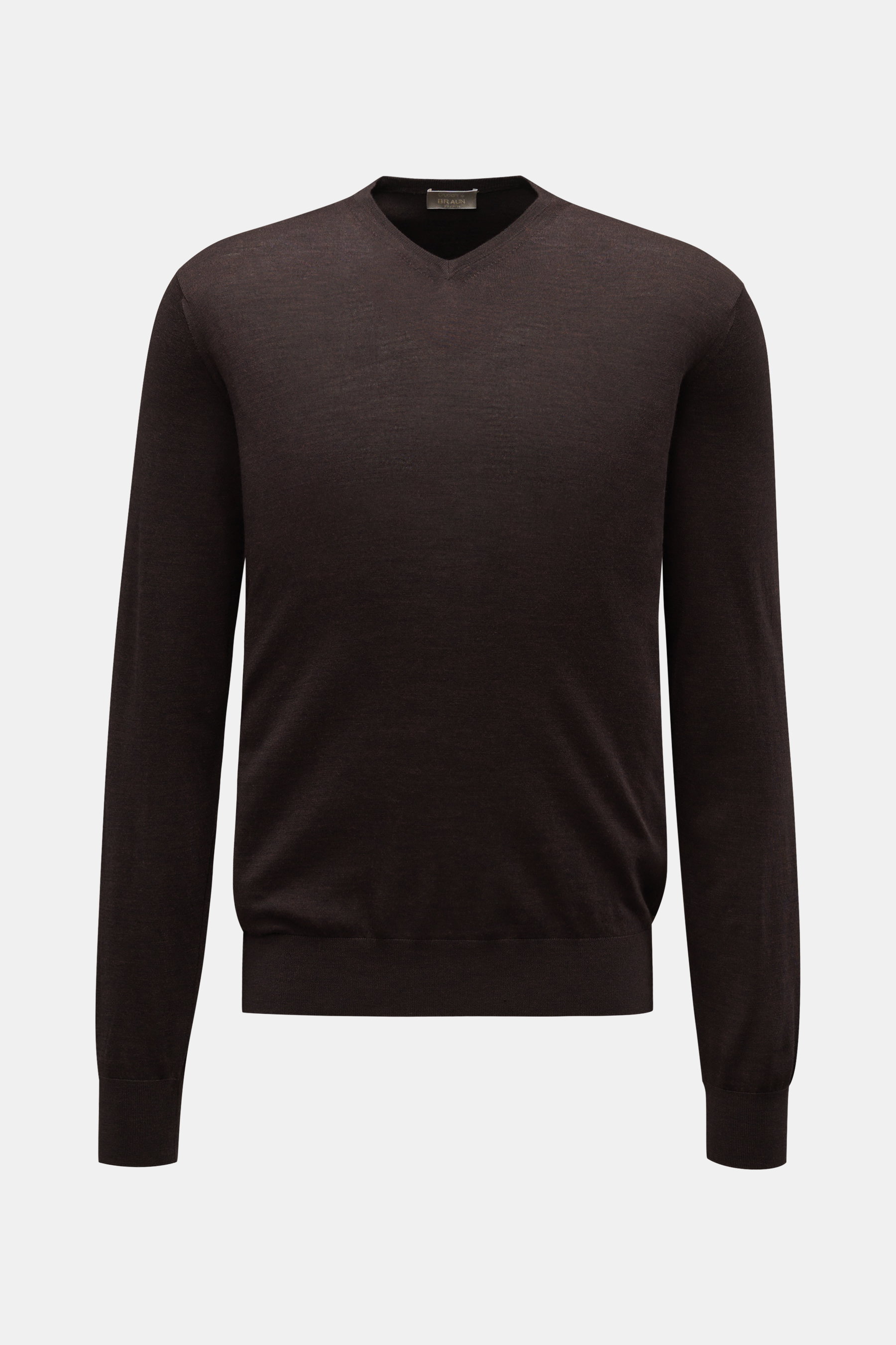 Cruciani Feinstrick V-Neck Pullover 'Scollo' dunkelbraun
