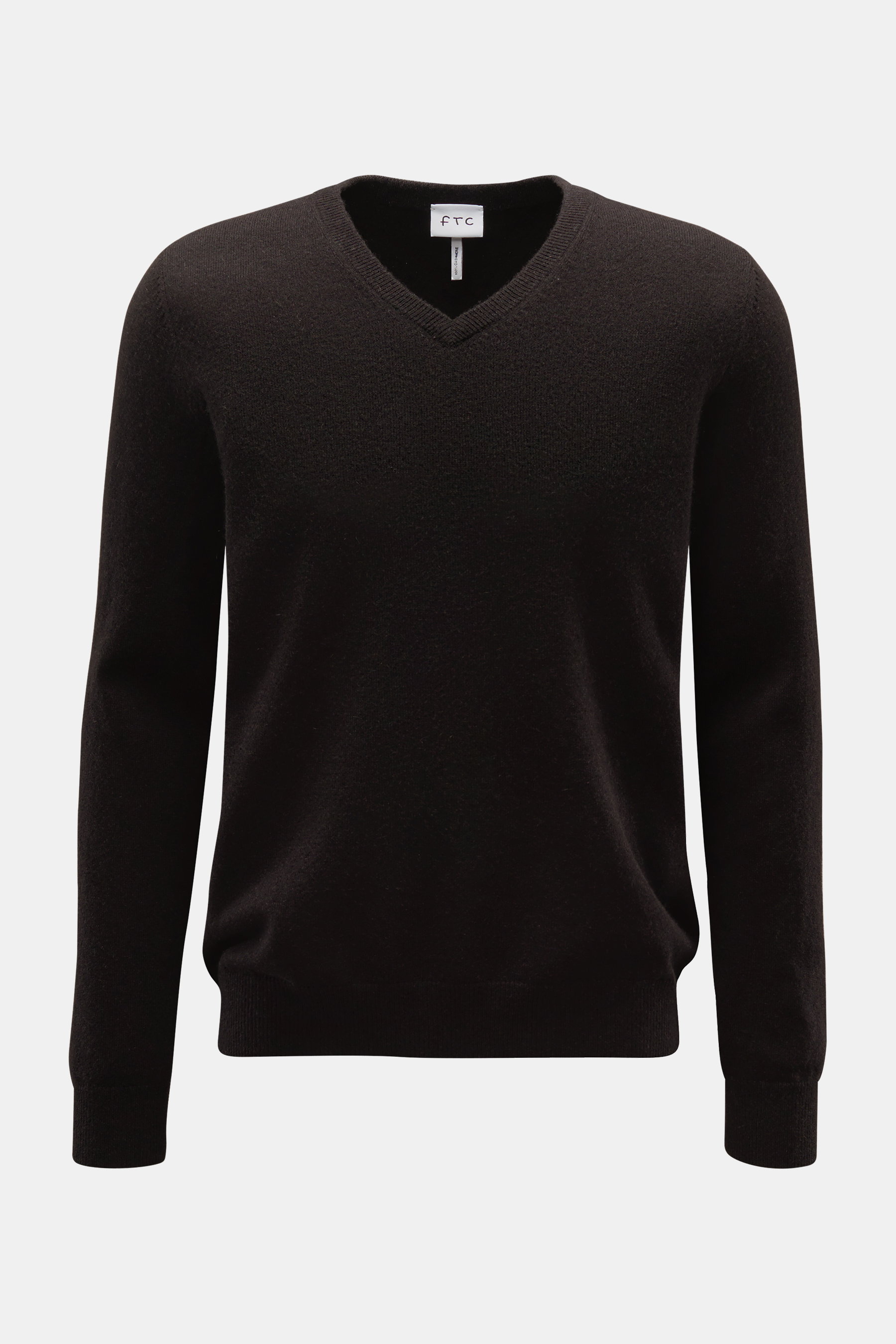 FTC Cashmere V-Neck Pullover dunkelbraun