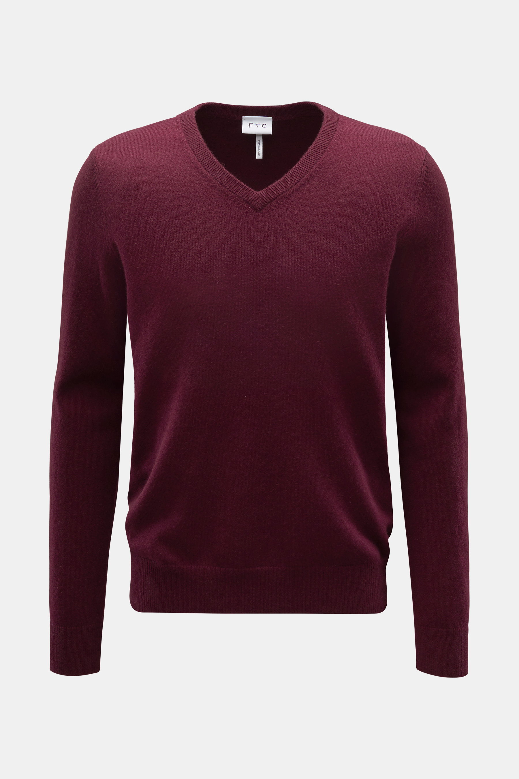 FTC Cashmere V-neck jumper burgundy