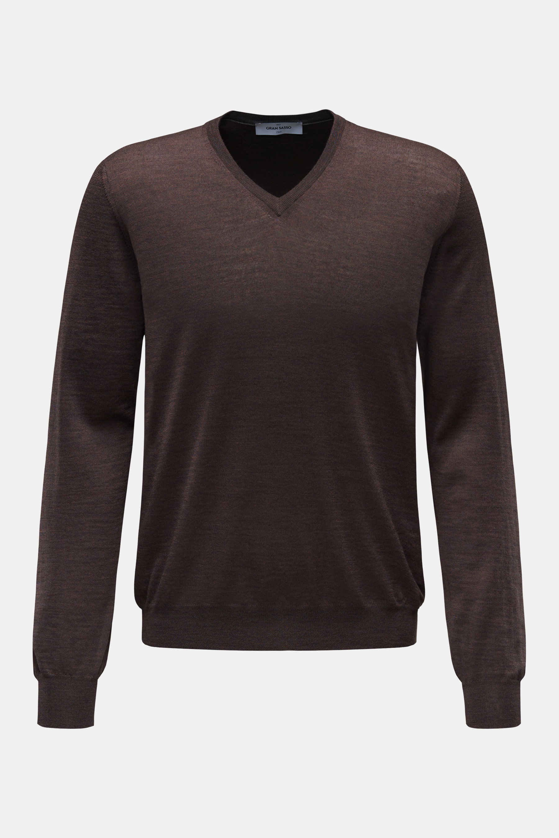 Gran Sasso Feinstrick V-Neck Pullover dunkelbraun