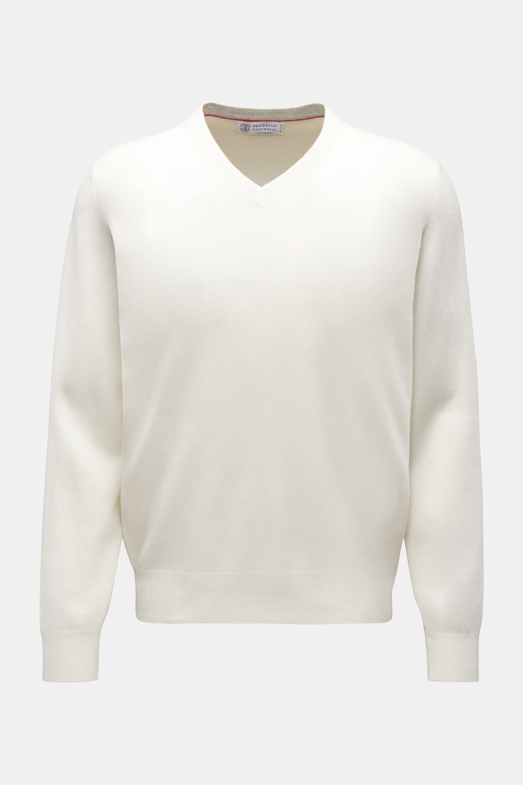 Brunello Cucinelli Cashmere V-Neck Pullover creme