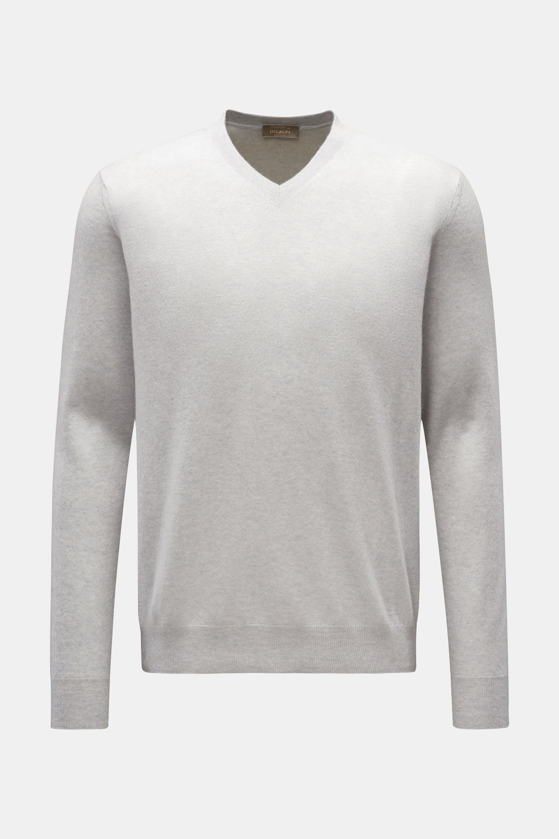 Cruciani Cashmere V-Neck Pullover hellgrau meliert