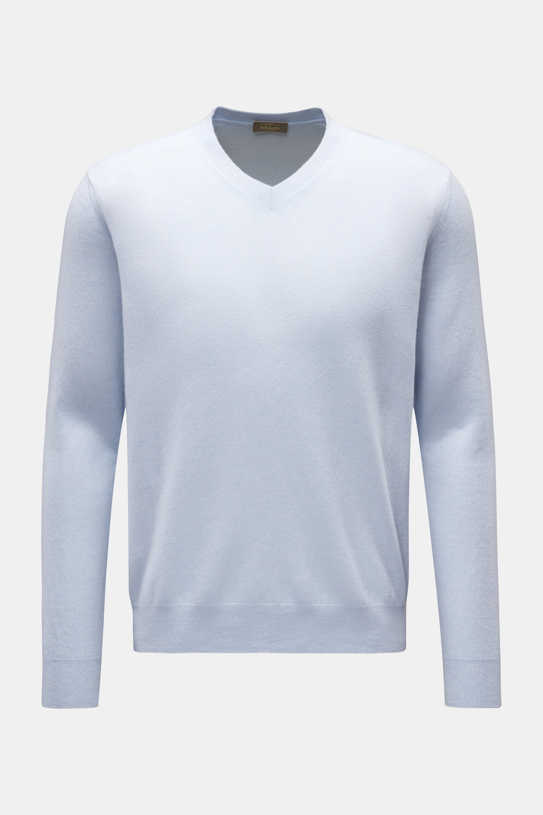 Cruciani Cashmere V-Neck Pullover hellblau
