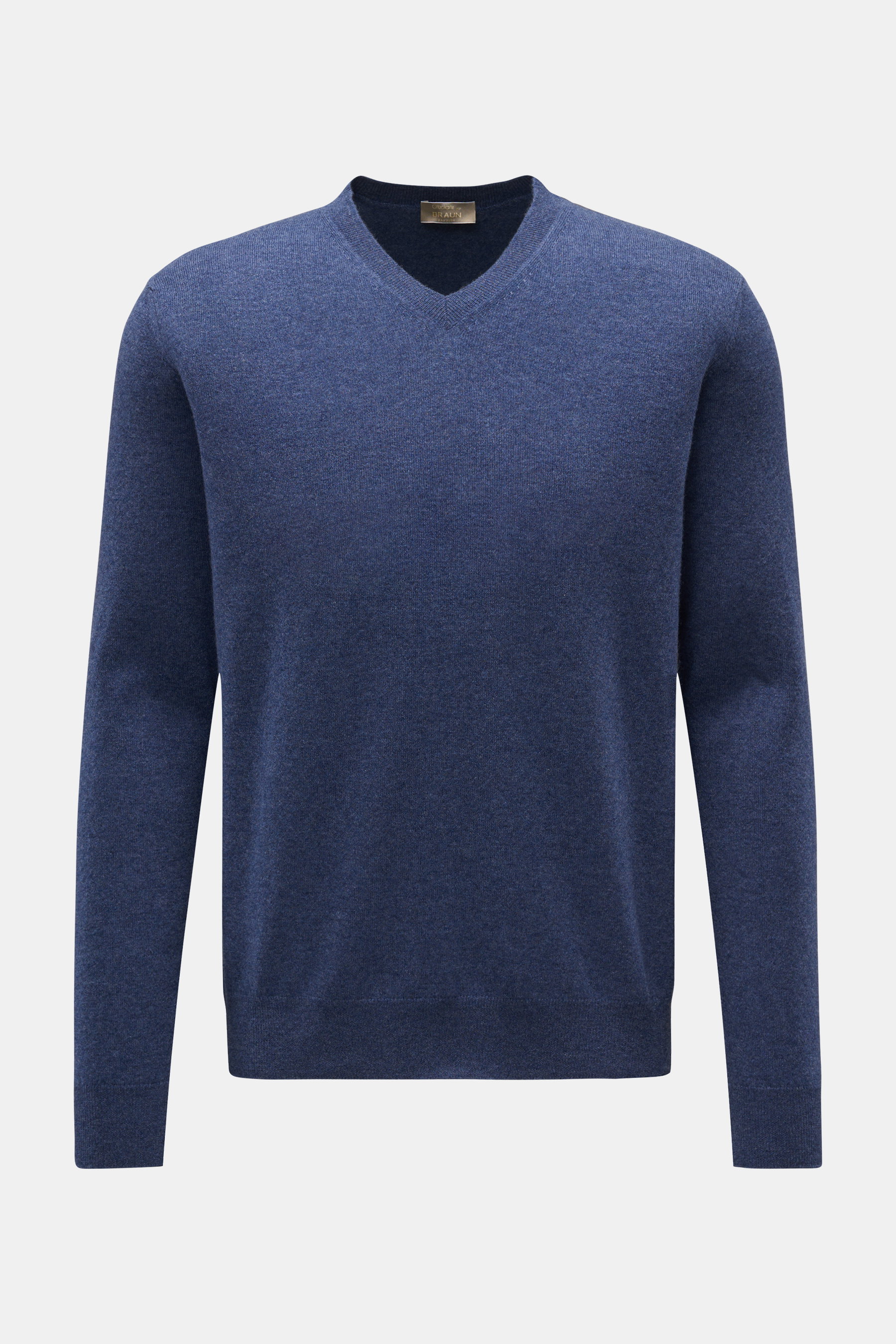 Cruciani Cashmere V-Neck Pullover dunkelblau meliert