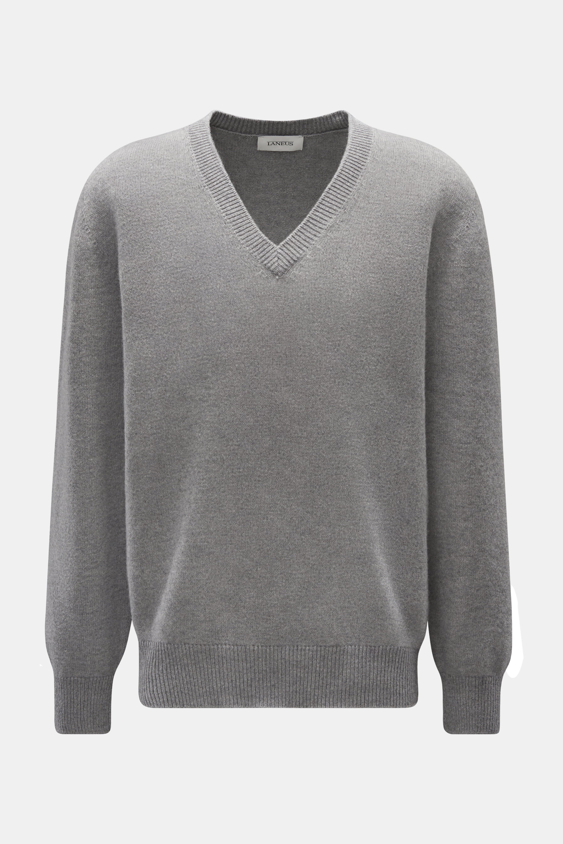 Laneus V-Neck Pullover hellgrau meliert