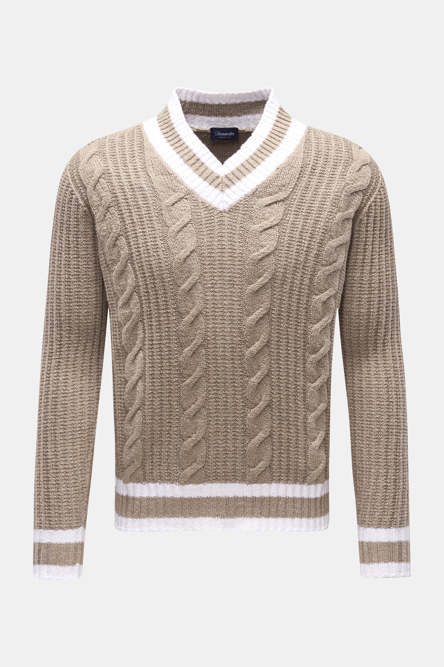 Drumohr V-Neck Pullover taupe
