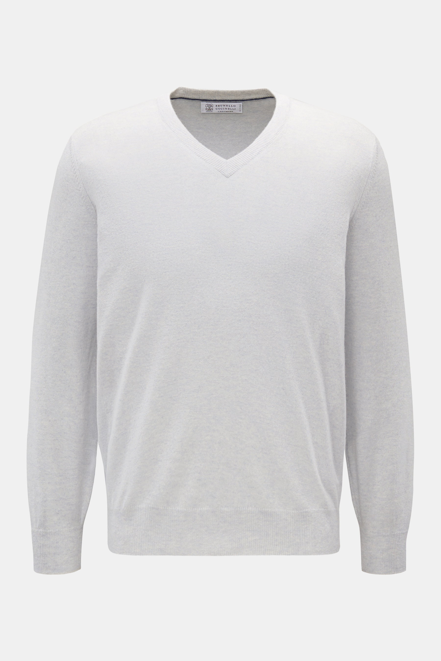 Brunello Cucinelli Cashmere V-Neck Pullover rauchblau