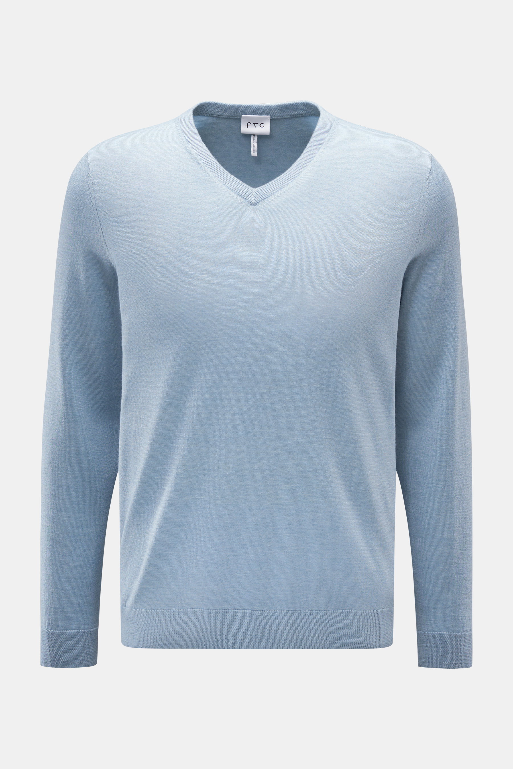 FTC Feinstrick V-Neck Pullover rauchblau