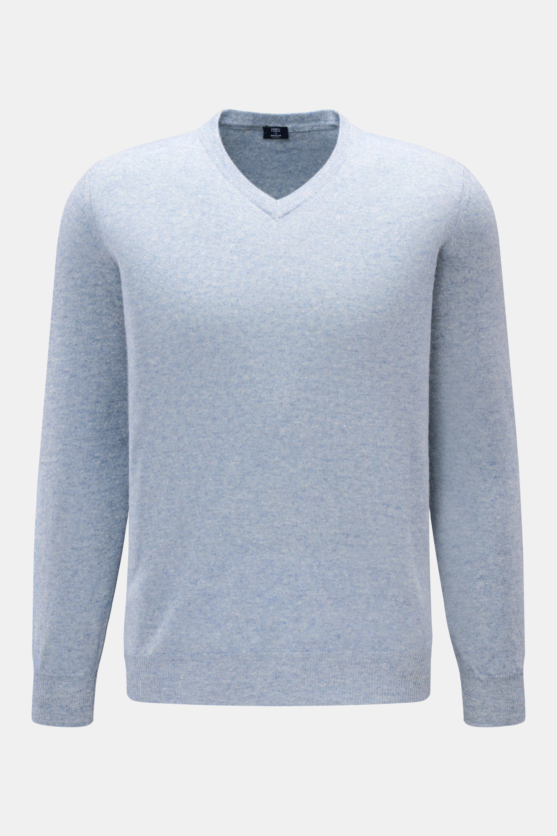 Fedeli V-Neck Pullover rauchblau meliert