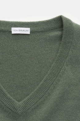 von Braun Cashmere V-Neck Pullover graugrün