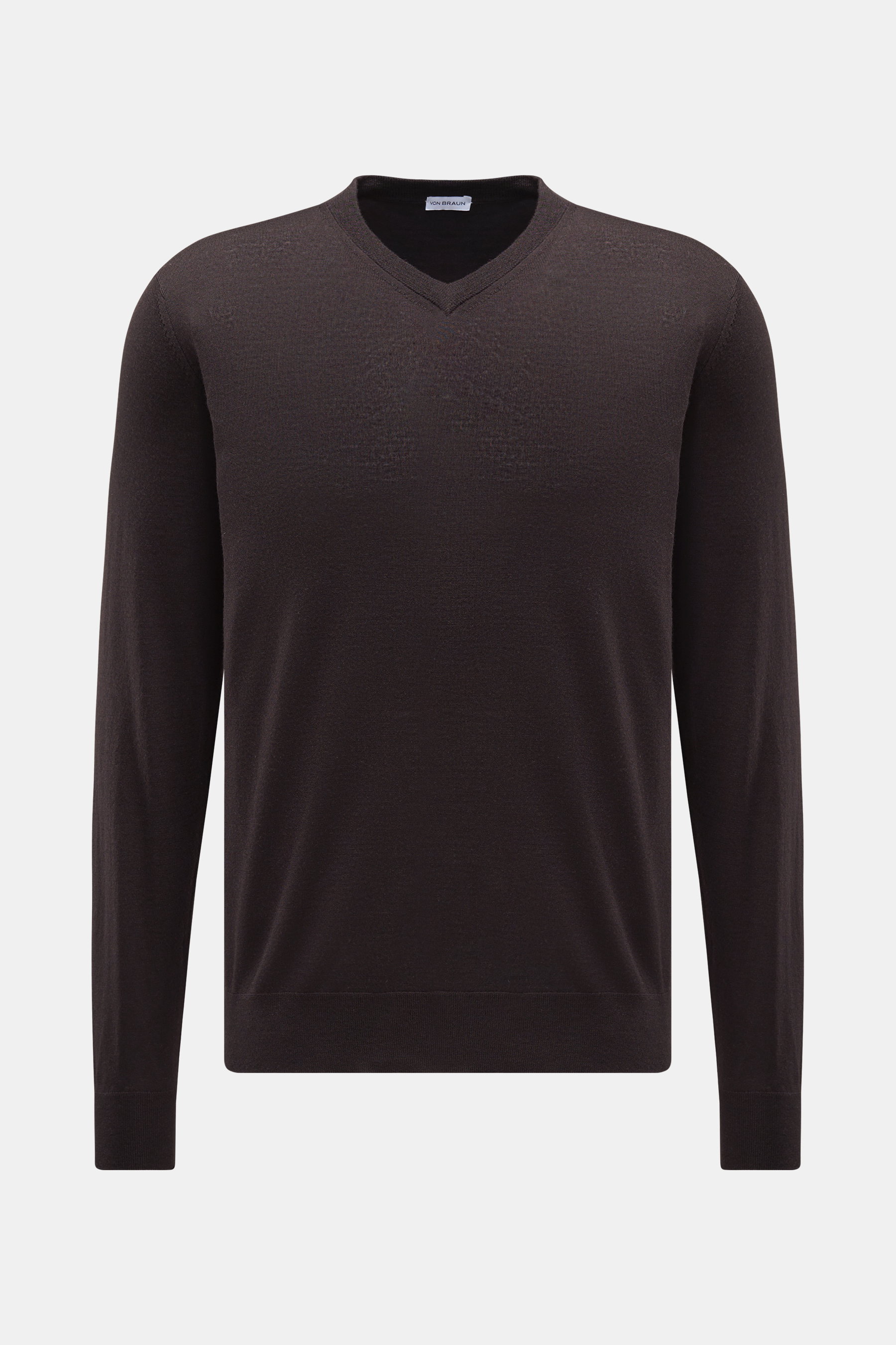 von Braun Merino V-Neck Pullover dunkelbraun