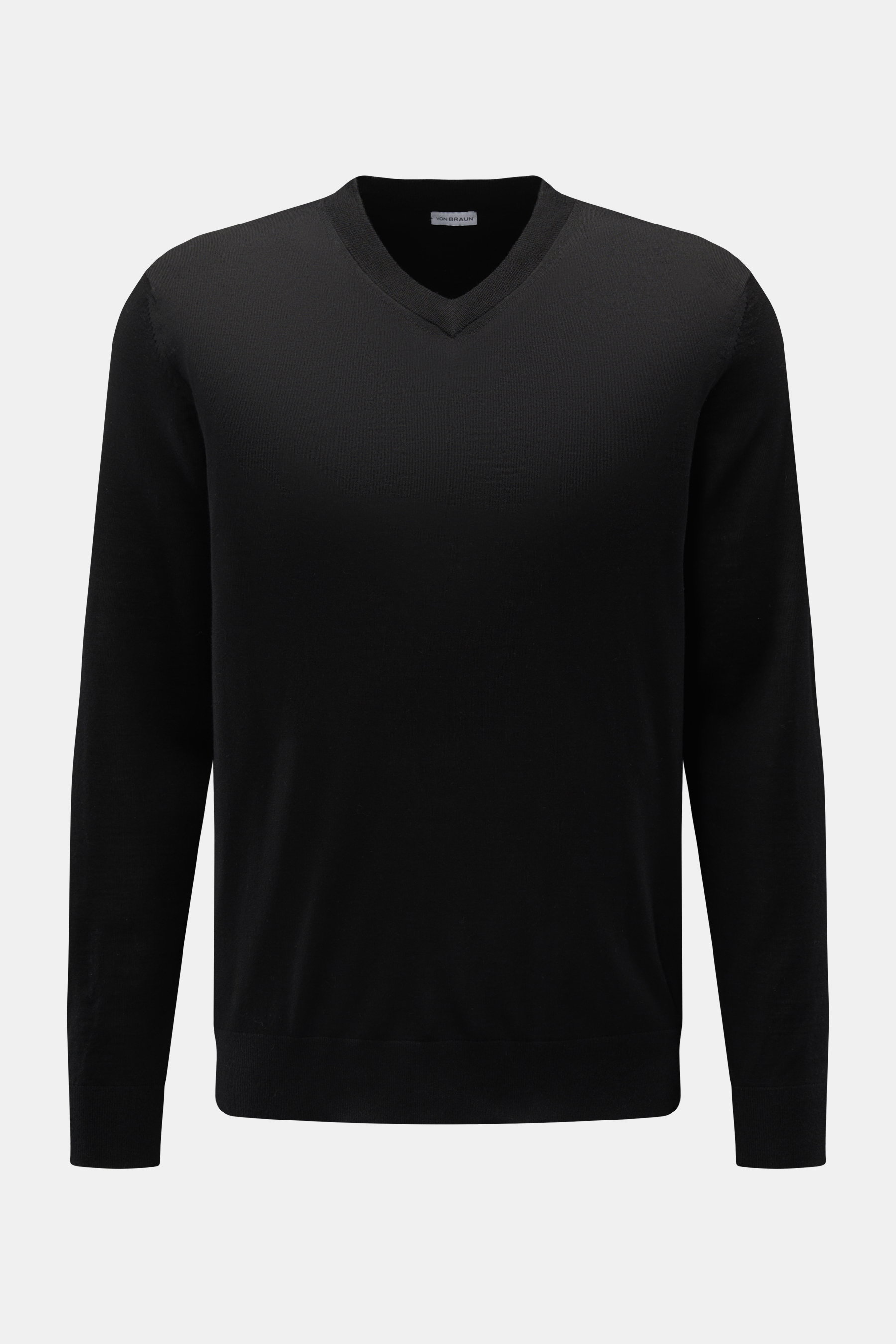 Merino V-neck jumper black